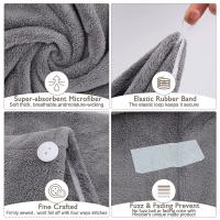 Toalla De Microfibra Gris Para Pelo Húmedo Turbo Secado Para Pelo Rizado Mujeres Niñas Antirrevuelto - details 3