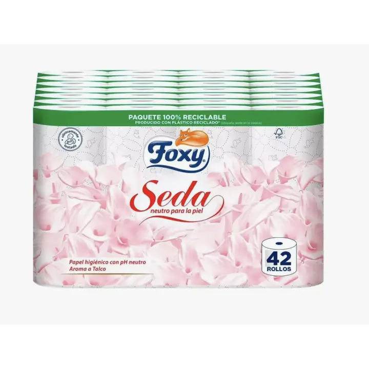 Foxy Seda Papel higiénico Neutro 42 Rollos 3 Capas    6rollo x 7  total 42 rollos - 1