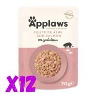 APPLAWS CAT ATÚN Y SALMÓN EN GELATINA 12X70g. Rica en carme de delicioso atún y salmón , sin cereales. - details 0