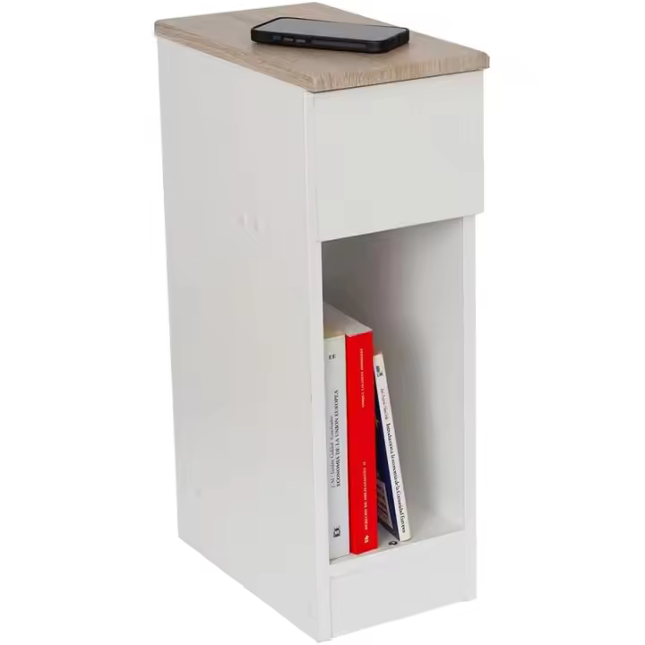 DUPI Mesita de Noche Estrecha SLIM – Ideal para Espacios Reducidos, Diseño Compacto y Funcional para Almacenaje - 1