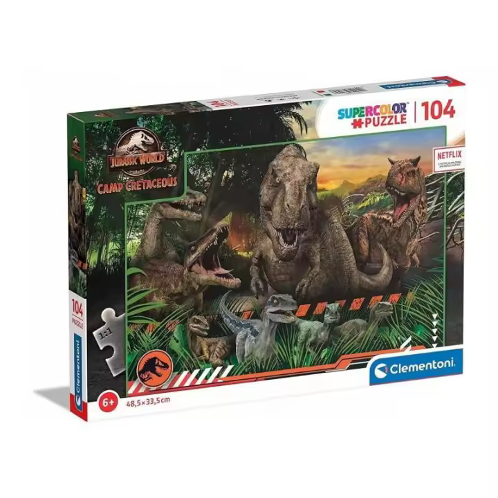 Puzzle infantil 104 piezas Jurassic World Campamento Cretácico de Clementoni - 1