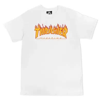 Camiseta Thrasher Flame Logo llamas blanca White 110102-WHT_40 - 1