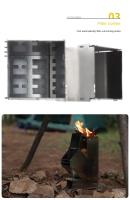 Estufa De Camping Plegable Al Aire Libre Ligera De Acero Inoxidable Rocket Para Quemado De Madera Adecuada Para Barbacoas Y Camping - details 10