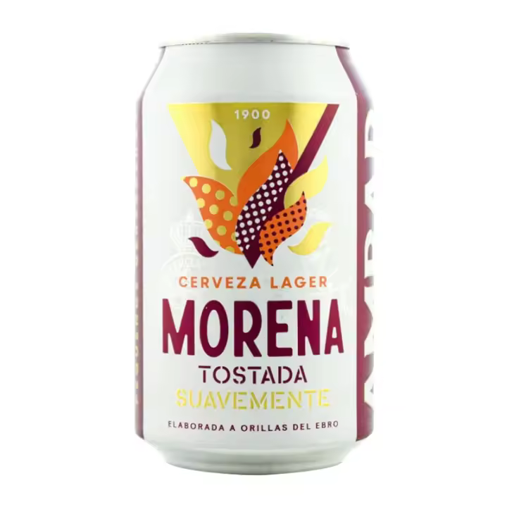 Cerveza Ambar Morena suavemente tostada 33 cl pack 24 latas Total 7,92 litros - 1