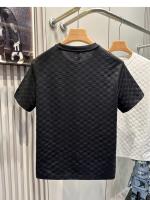 Camiseta De Hombre Elegante Y Lujosa a Cuadros Veraniega Con Mangas Cortas Estilo Casual Versátil De Terciopelo Suave Para Viajes - details 7