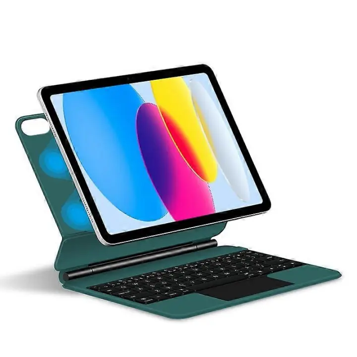 Para iPad 10,9 (2022) Funda de cuero con teclado Bluetooth magnético precisión Multi-Touch Trackpad- - 1