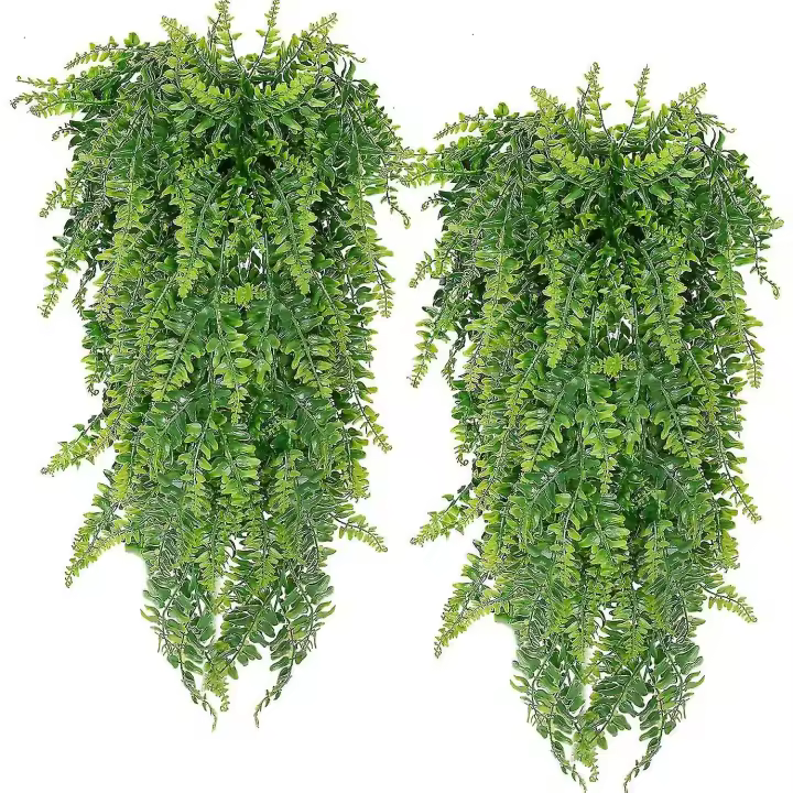 Paquete de 2 Plantas colgantes Artificiales de hiedra y helechos Falsos - 1