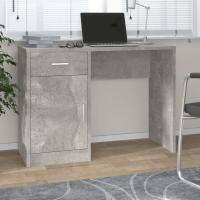vidaXL Escritorio con cajón y armario 100x40x73 cm en color Roble/Roble ahumado/Gris hormigón y más | estructura resistente ideal para salón dormitorio o estudio - details 2