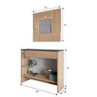 Meimon Recibidor-consola con espejo en acabado blanco, con cajón de MDF, guías metálicas y tacos ABS. Mueble de 79 cm de altura, 92 cm de ancho y 33 cm de profundidad, con espejo de 70 cm. Peso máximo soportado 25 kg. - details 3