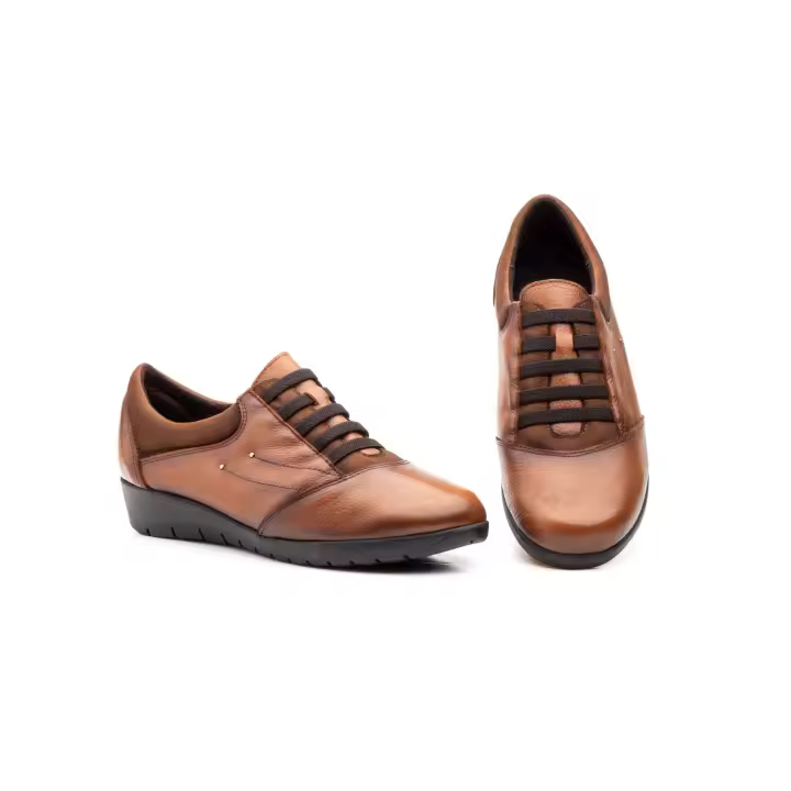 Mº5567 CUERO Hecho en España Zapatos Mujer Piel CUERO Elásticos Numeración: 35-42 Marca: JAM Color: CUERO Zapatillas deportivas de corte de piel en un delicado tono CUERO, caracterizadas por su diseño minimalista y elegante. Los cordones elásticos - 1