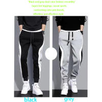 Pantalones Negros Para Hombre Con Cordón Estilo Hip Hop Pantalones De Moda Cómodos Casuales Con Cintura Elástica Deportivos - details 1