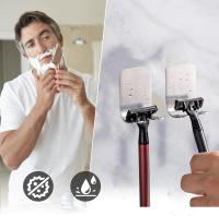 Ganchos para Maquinilla de Afeitar,4 Piezas Ganchos Adhesivos 3M Para Pared,Acero Inoxidable Soporte para Afeitadora de Ducha para Cocina,Baño - details 3