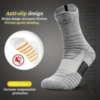 3 Pares De De Compresión Para Hombres Transpirables Deportivos Para Baloncesto Y Ciclismo Absorbentes De Humedad Con Tubo Elástico Alto - details 25
