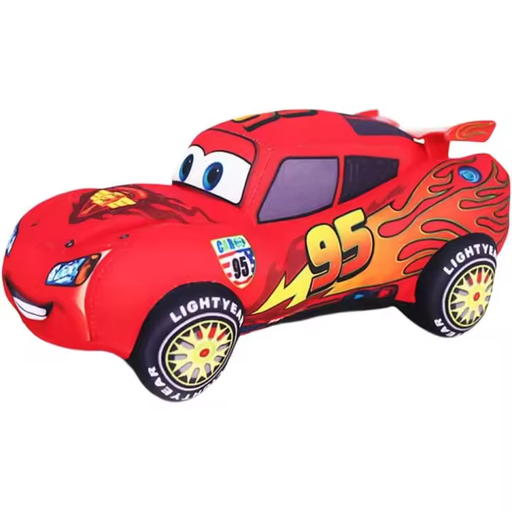 Peluche de Rayo McQueen, juguete de dibujos animados de Rayo McQueen para niños y niñas, regalo de cumpleaños, 25 cm (A) - 1