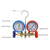 Medidor de Presión de Aire Acondicionado R134a con Manguera y Gancho Herramienta Diagnóstico 3 Way AC para Freon R12 R22 R404A R134a - details 11