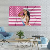 Tapiz De Bandera Estadounidense Nicki Minaj Divertido 3x5 FT Con Cuatro Grommets Para Dormitorio De Colegio Hombre Cueva Dormitorio - details 0
