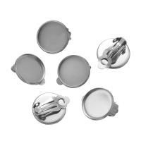 10pcs Base De Pendientes Con Clip En Acero Inoxidable Para Cabochón De Vidrio DIY Suministros De Joyería Ajuste round Flat Back Tray - details 3