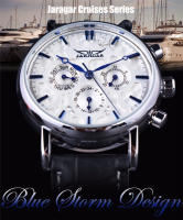 Reloj Mecánico Automático JARAGAR 348 Para Hombre Con Correa De Cuero Lujo Resistente Al Agua Casual Business Reloj Hombre - details 0