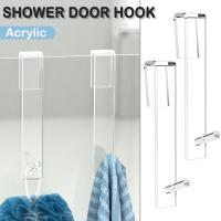 Gancho De Ducha De Acrílico Para Baño Soporte De Toalla Transparente Colgador De Bata Sin Perforar Para Puerta De Vidrio - details 0