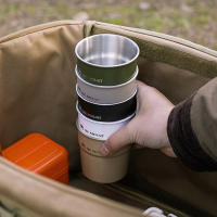 Taza De Acero Inoxidable 300ml Portátil Para Camping Viajes Y Senderismo Pila De Tazas De Café Leche Vino Y Cerveza - details 3