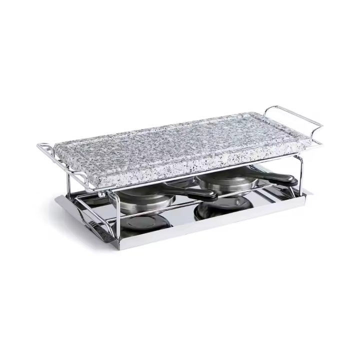 Set para asar Arbon Quid piedra + 2 quemadores mármol 33x15 cm - 1