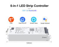 Controlador WiFi LED 5 En 1 Para Tira De Luz LED DC12V-24V Compatible Con Alexa Google Home RGBCCT RGBW Monocolor Control De Iluminación Inteligente - details 0