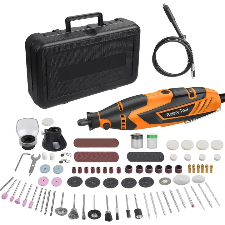 Kit de herramientas rotativas , herramientas amoladoras eléctricas  y estuche de transporte para cortar, grabar, taladrar, esmerilar, pulir y crear proyectos de bricolaje - 1