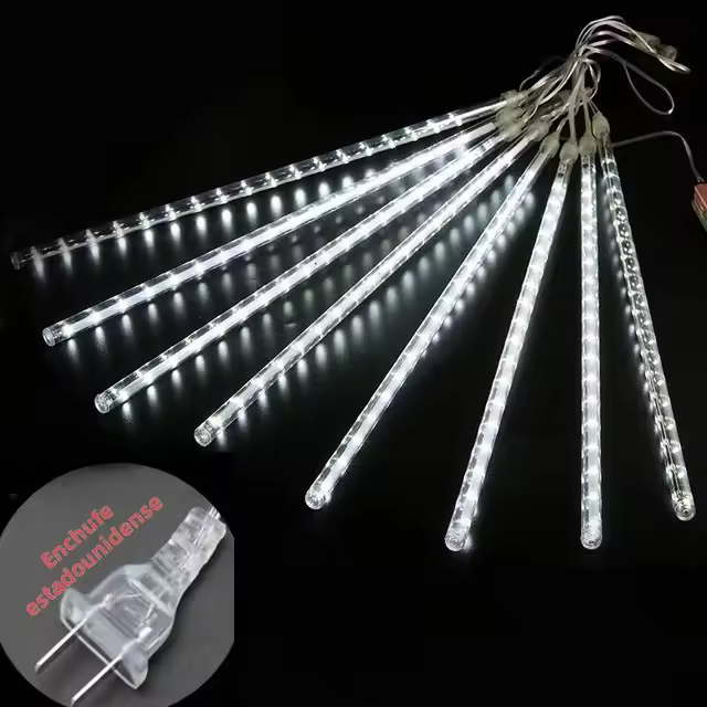 Luces De Lluvia De Meteoros LED 50cm 8 Tubos Impermeables Para Decoración De Jardín Patio Fiesta Navidad Y Año Nuevo Multicolor Blanco Cálido Azul - 1