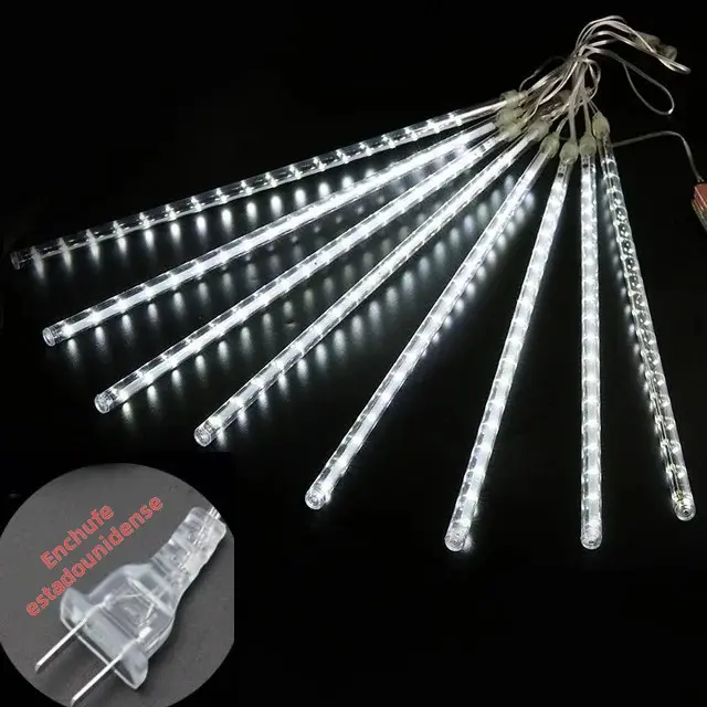 Luces De Lluvia De Meteoros LED 50cm 8 Tubos Impermeables Para Decoración De Jardín Patio Fiesta Navidad Y Año Nuevo Multicolor Blanco Cálido Azul - 1