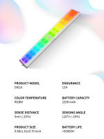 LEPOTEC 1pc 24LED Luz De Armario Inalámbrica Recargable Con Sensor De Movimiento RGB Para Cocina Dormitorio Hotel Bar Game Room - details 5