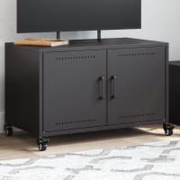 vidaXL Mueble de TV de acero oliva 68x39x43,5 cm en color Verde/Antracita/Rosa y más | almacenamiento funcional diseño moderno para baño dormitorio sala - details 3