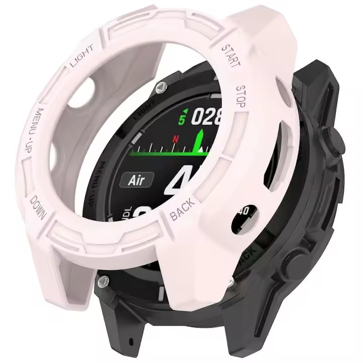 For Garmin Descent G2 Soft TPU Watch Case Hollow Shockproof Bumper Frame Cover - Green - 1