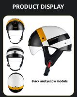 Casco De Motocicleta Retro Mitad Abierta Para Hombres Material ABS De Alta Calidad DOT Protección Respirable Peso 820g - details 0