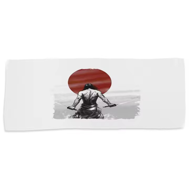 MERCHANDMANIA TOALLA MEDIANA GIMNASIO ABSORBENTE ronin samurai vagabundo espadachin guerrero suave con bolsita - 1
