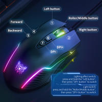 Ratón De Juego ONIKUMA Con Diseño Ergonómico Dinámico RGB Botones De Programación Ajustable 6400 DPI 7 Para Laptop PC Gamer - details 5