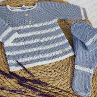 Conjunto de polaina para bebé niño. Verano. Paz Rodríguez - details 1