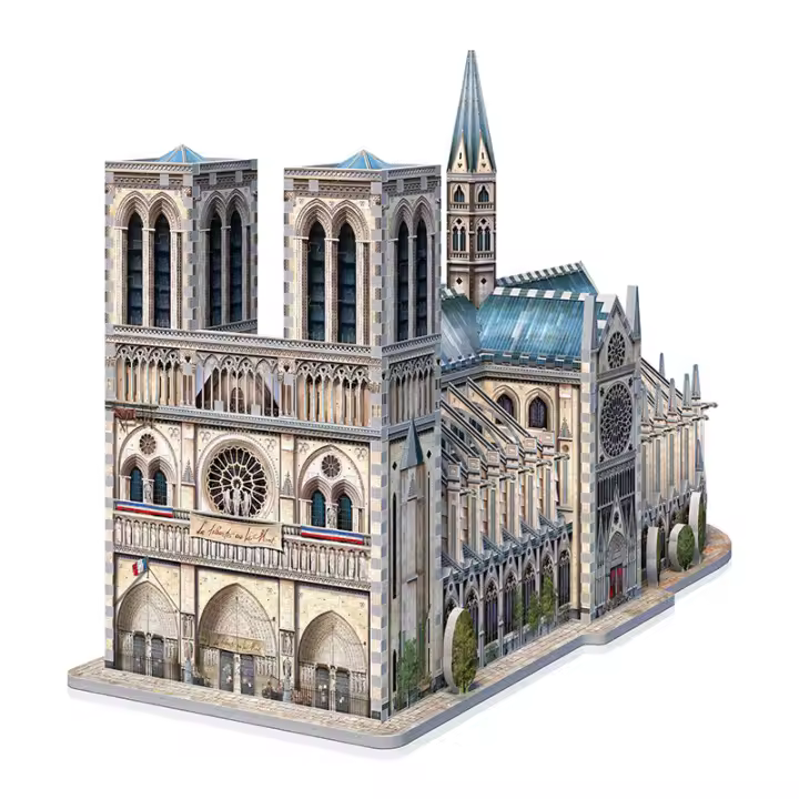 Wrebbit3D Assassin'S Creed Unity - Rompecabezas 3D de Notre-Dame - 860 Piezas, Incluye referencias del Videojuego de Ubisoft - 1