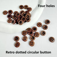 Botones De Madera Natural 50pcs Botón De Ojos Cuatro Holes Para Camisa De Algodón Alta Calidad Birch Teak Color Primario Para Niños - details 2