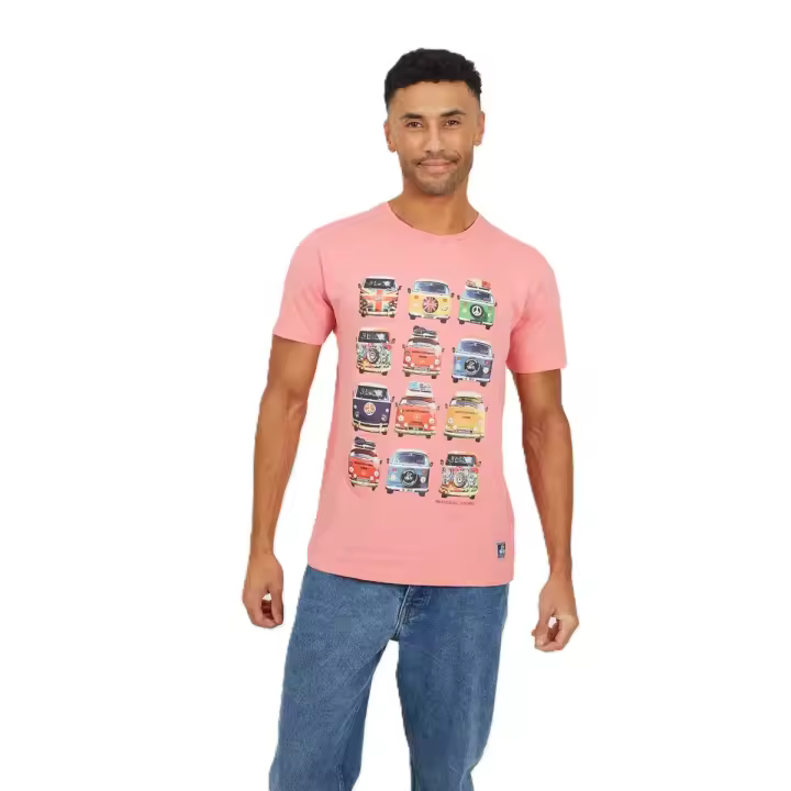 Camiseta Furgos Brave Soul 149TROL rosa - Estampado frontal de furgos - 1