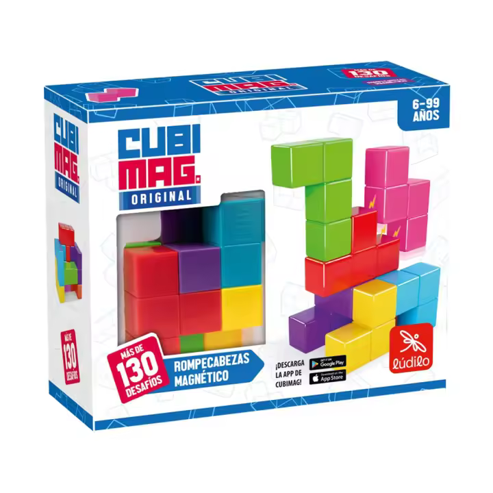 Juego Cubimag. Contiene 7 piezas magnética con desafíos 3D (Ludilo 80821) - 1