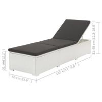 vidaXL Tumbona con cojín ratán sintético Sillas de Exterior Ideal para jardín, playa, piscina, terraza Tumbona Piscina Tumbonas Playa Tumbonas Jardín Exterior - details 5