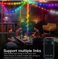 Luz De Fairy LED RGBIC WS2812B Controlable Por Bluetooth USB Cadena De Luces Para Decoración De Hogar Boda Fiesta Ambiente - details 4