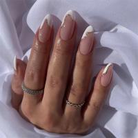 24Pcs Uñas Postizas Blancas En Gradiente Impermeables Presión En Uñas Falsas Cubiertas Completas Reutilizables Para Niñas Diseños Profesionales De Uñas Artísticas - details 11