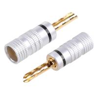 8 Unids Chapado En Oro de Cobre BFA 4mm Banana Plug Cable Adaptador Conectores Altavoz - details 3