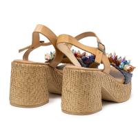 PORRONET 3063-168 Sandalias plataforma mujer 32121 24V SANDALIA PLATAFORMA FRUTAS NATURAL AZUL - details 1
