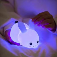 Lámpara De Noche LED Conejo RGB Recargable Con Control Remoto Y Sensor Táctil Para Niños Y Bebés Regalo De Juguete Animal De Silicona - details 1