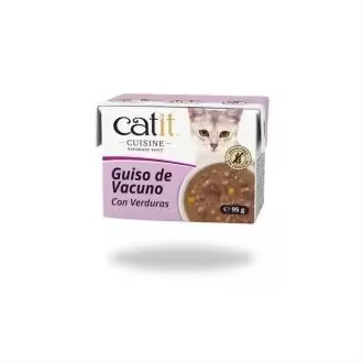 Hagen Tropican Mascotas Alimento Húmedo para Gato Catit Cuisine 95g - Guiso de Vacuno con Verduras - 1