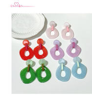 Pendientes Colgantes De Génesis Largos Y Coloridos Para Mujer Estilo Coreano Joyería Sencilla Forma Geométrica Tendencia - details 7
