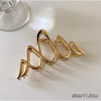 Pinza Para El Pelo De Metal Dorado Y Plateado Elegante Con Patrón Geométrico Y Ondulado Para Mujeres Accesorios Punk Grande Clips De Muelas De Langosta Adorno Para El Cabello 2023 - details 3