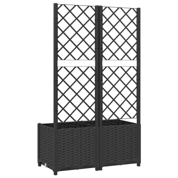 vidaXL Jardinera con enrejado PP negro 80x40x136 cm - 1